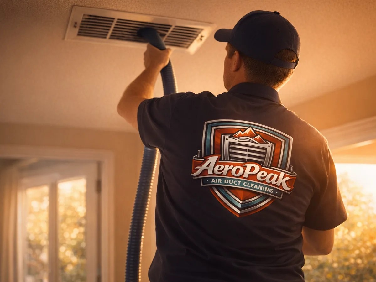 air duct cleaning technician on the job in Goleta, CA